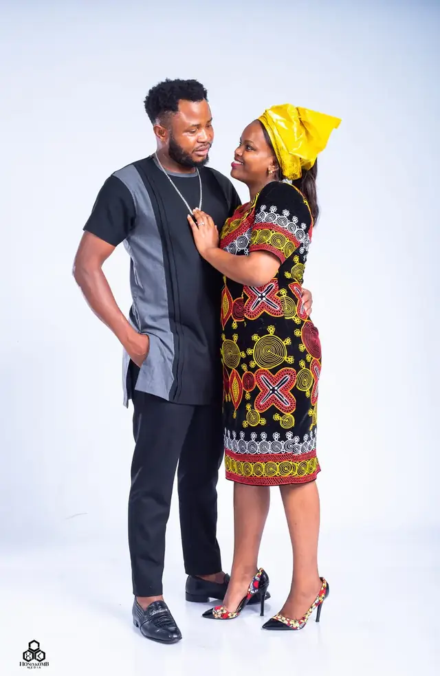 Couple in traditional African print attire